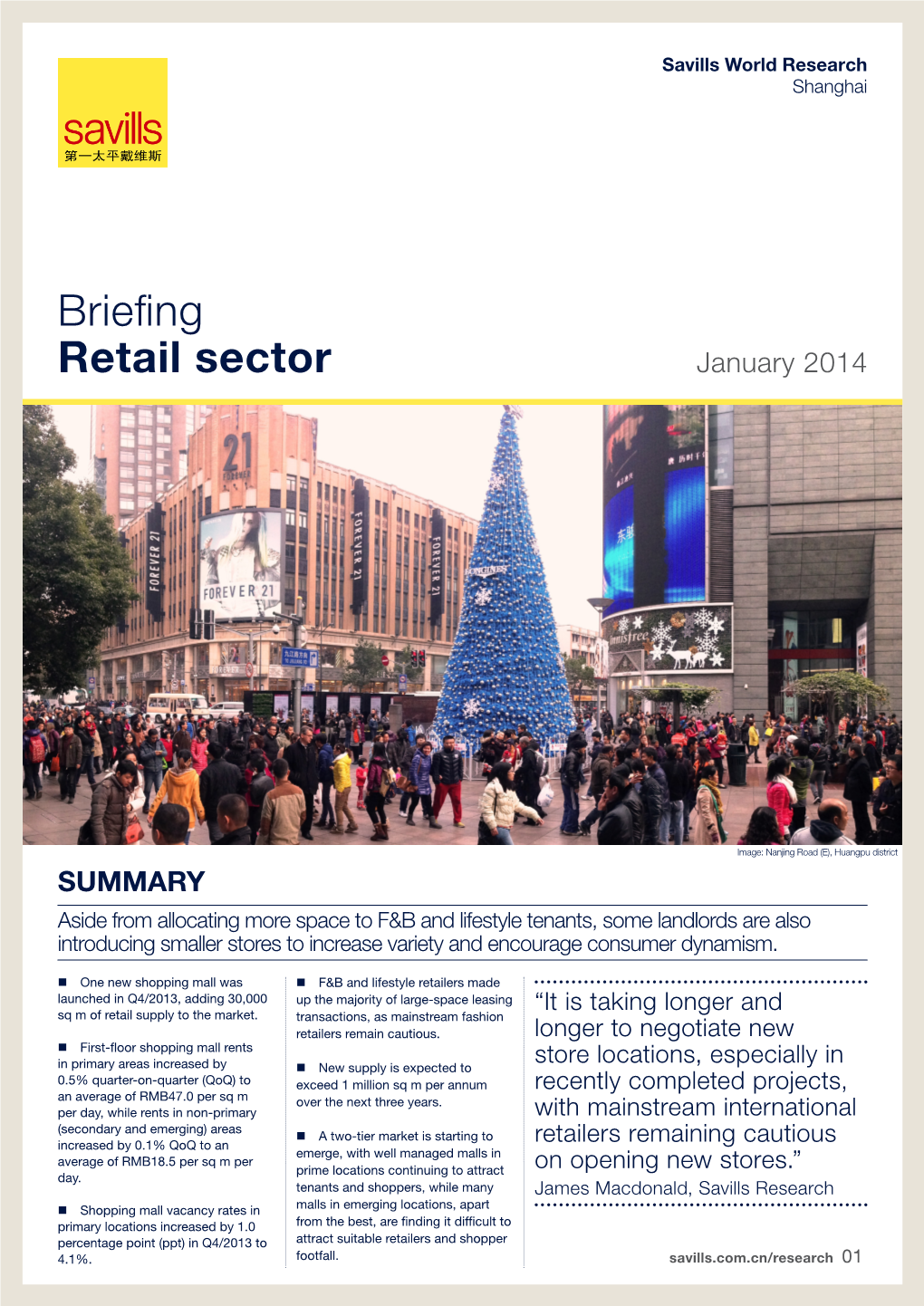 Briefing Retail Sector January 2014