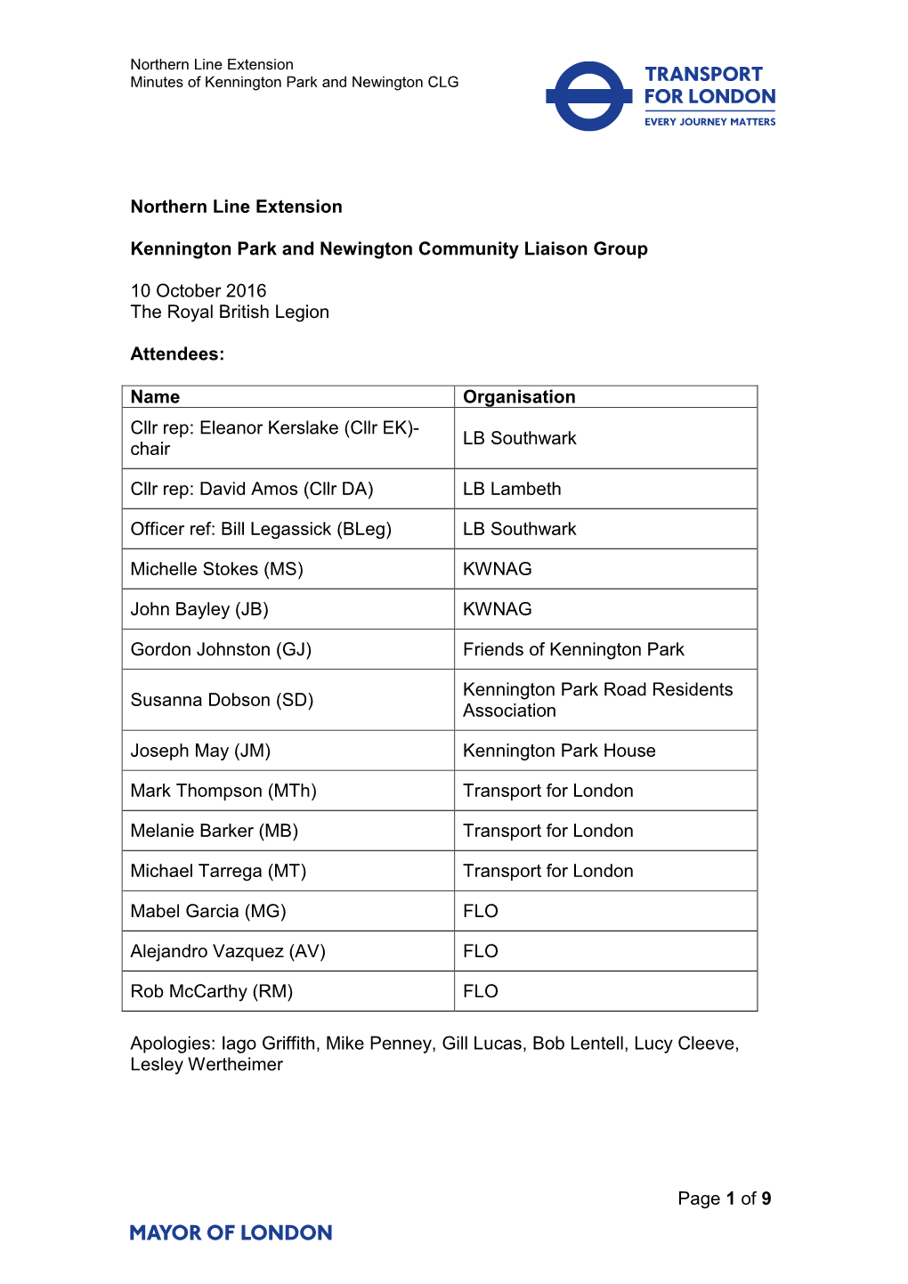 Kennington Park & Newington CLG Minutes 10 Oct 2016