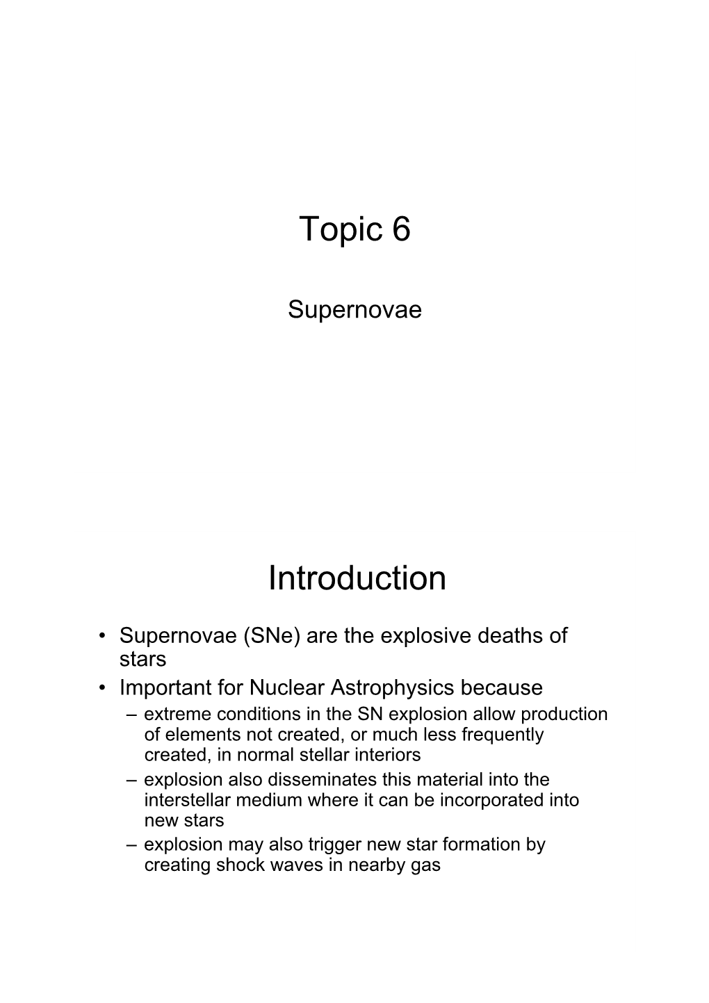 Topic 6 Introduction