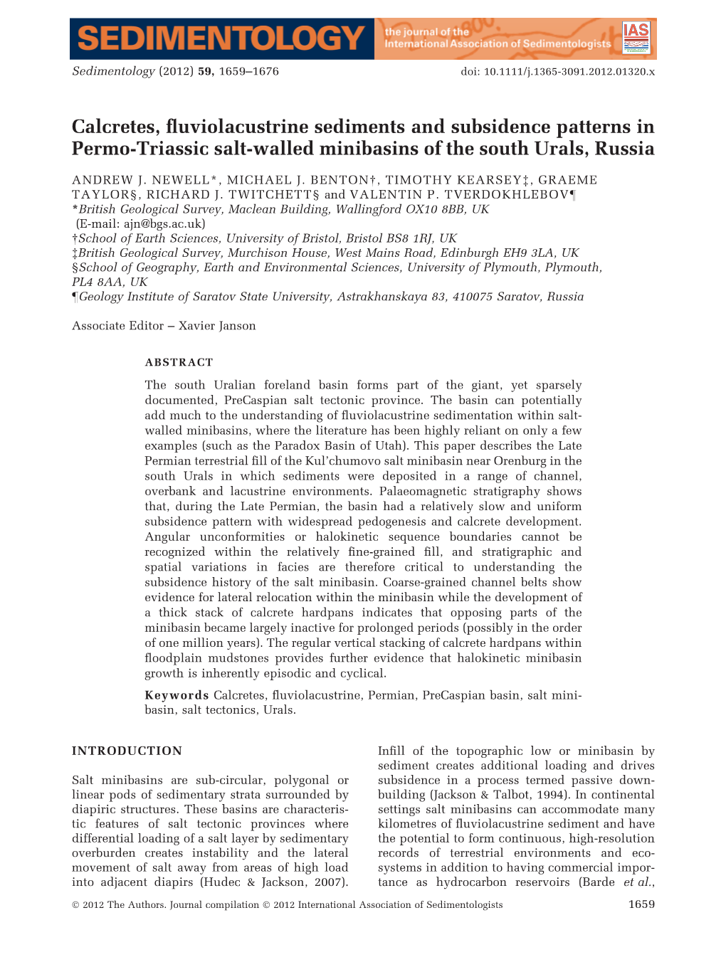 Calcretes, Fluviolacustrine Sediments and Subsidence Patterns In