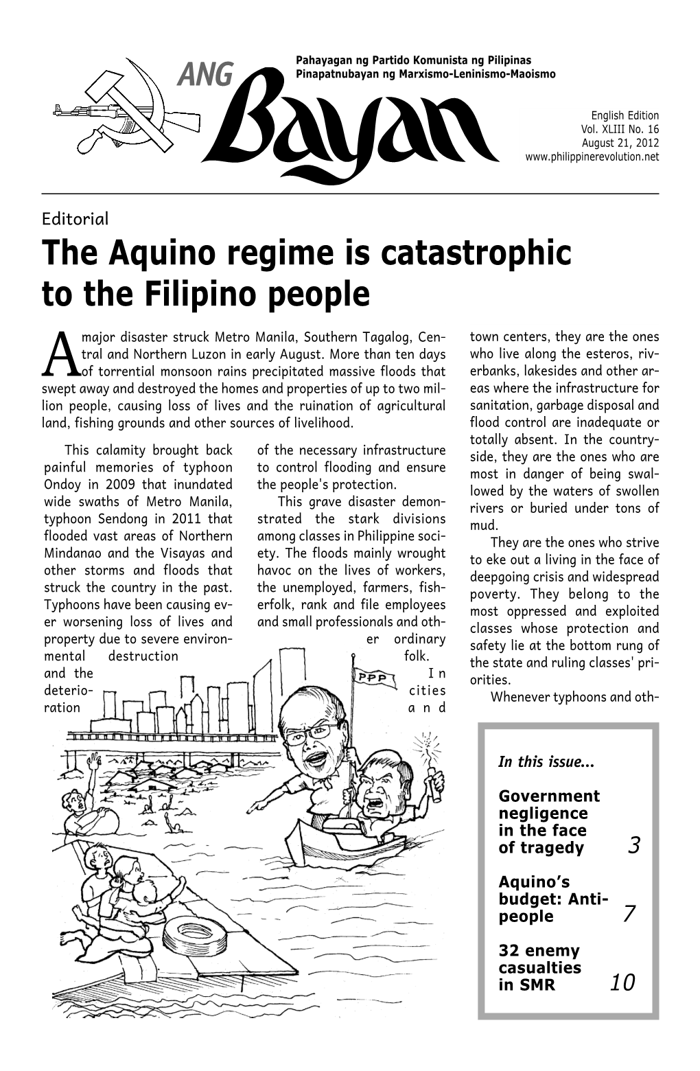 ANG the Aquino Regime Is Catastrophic to the Filipino People