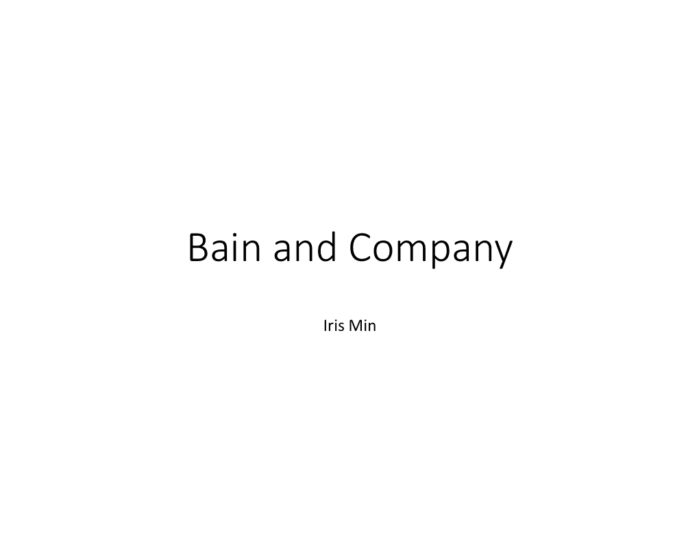 Bain and Company