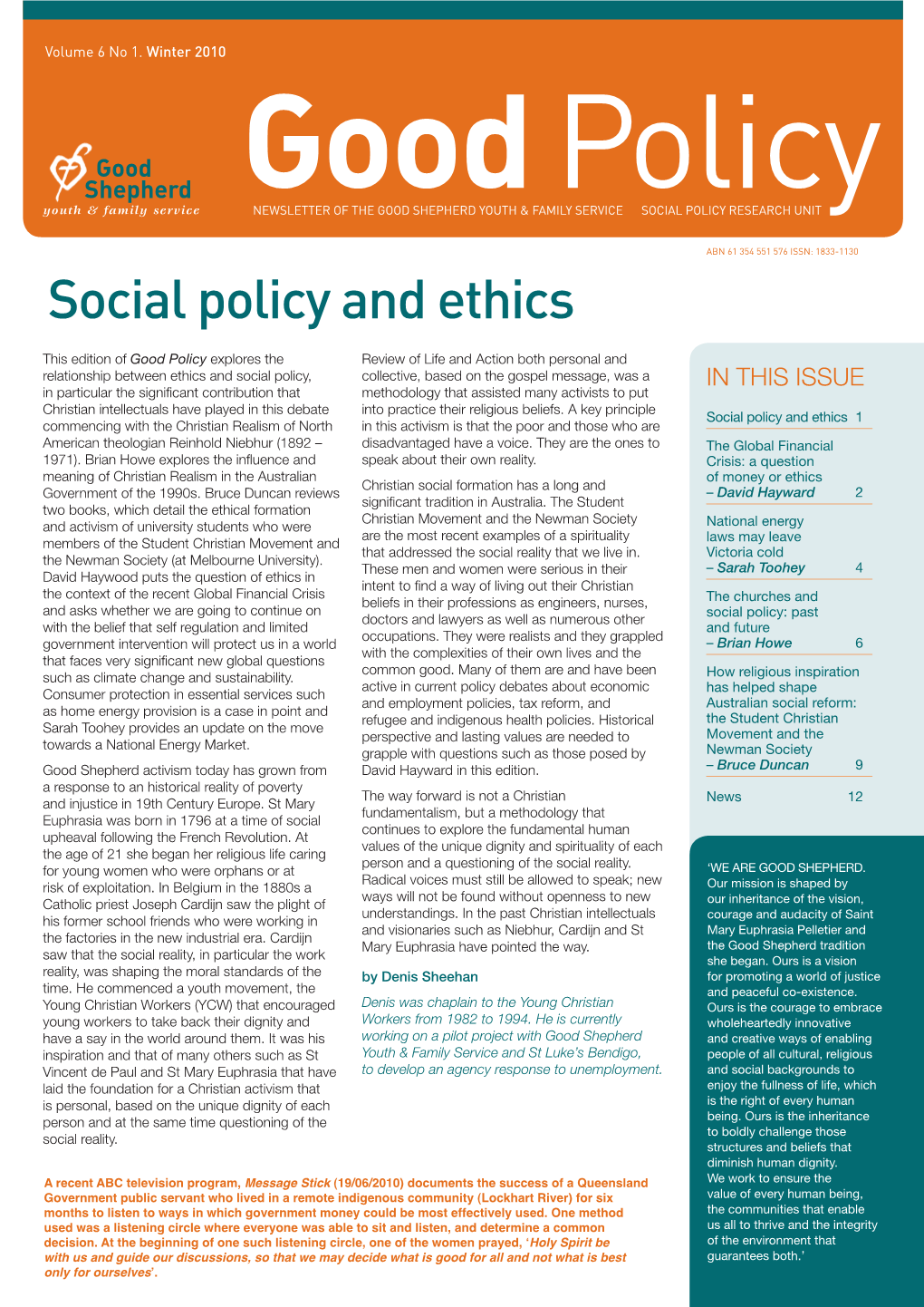 Social Policy and Ethics Andrew Singleton (Pp.205–11)