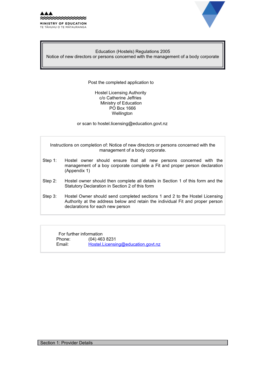 Education (Hostels) Regulations 2005