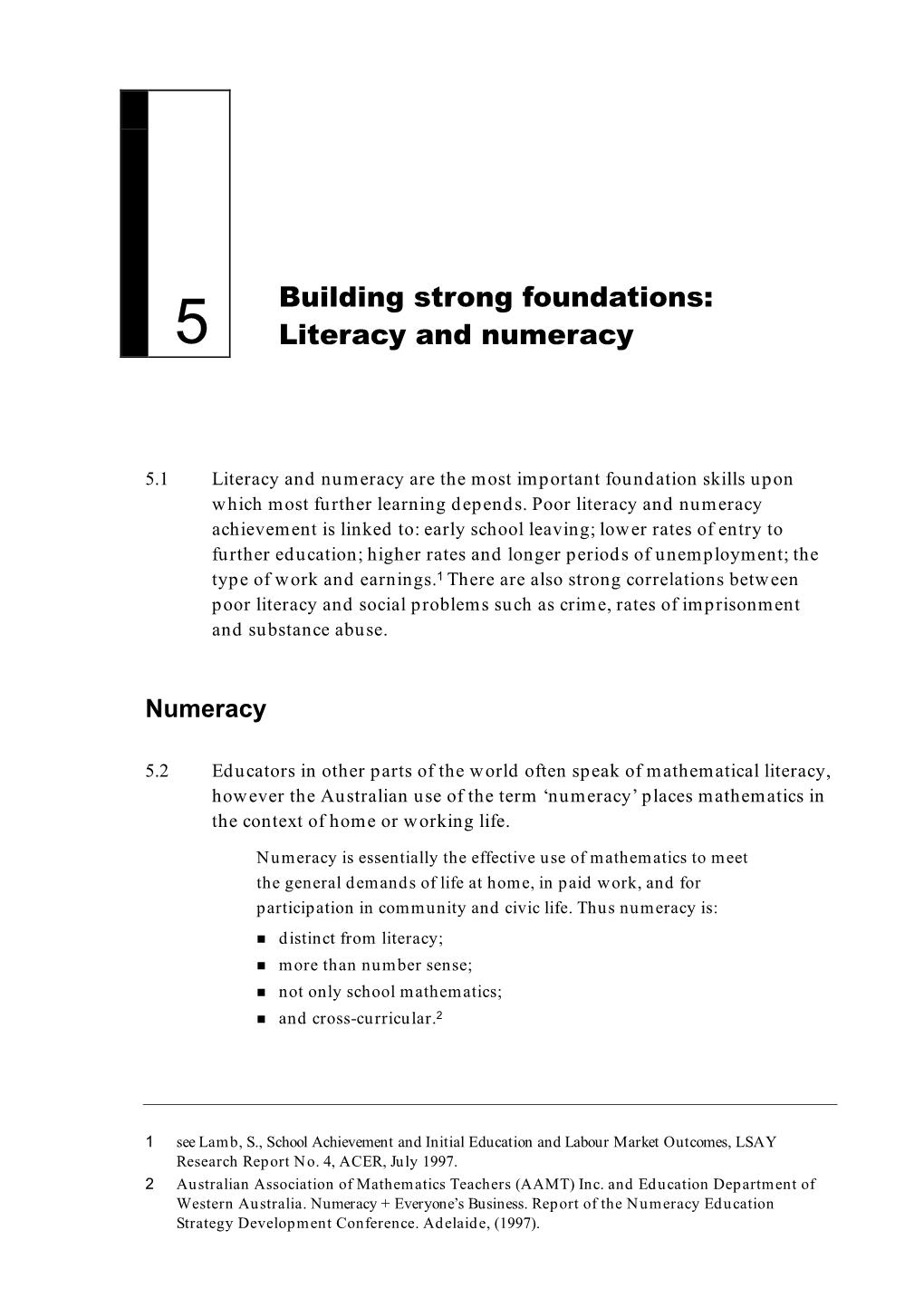 Chapter 5: Building Strong Foundations: Literacy and Numberacy