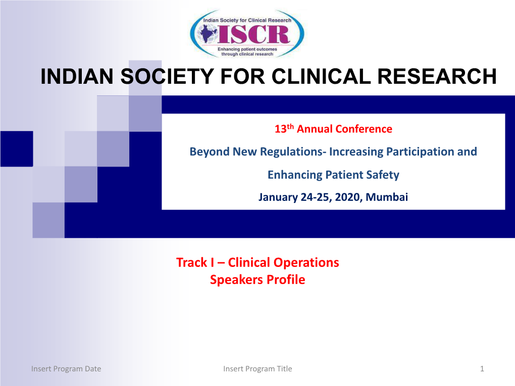 Indian Society for Clinical Research
