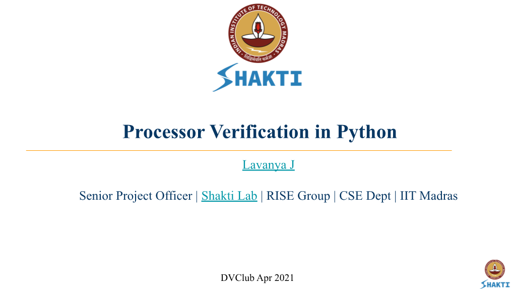 Processor Verification in Python