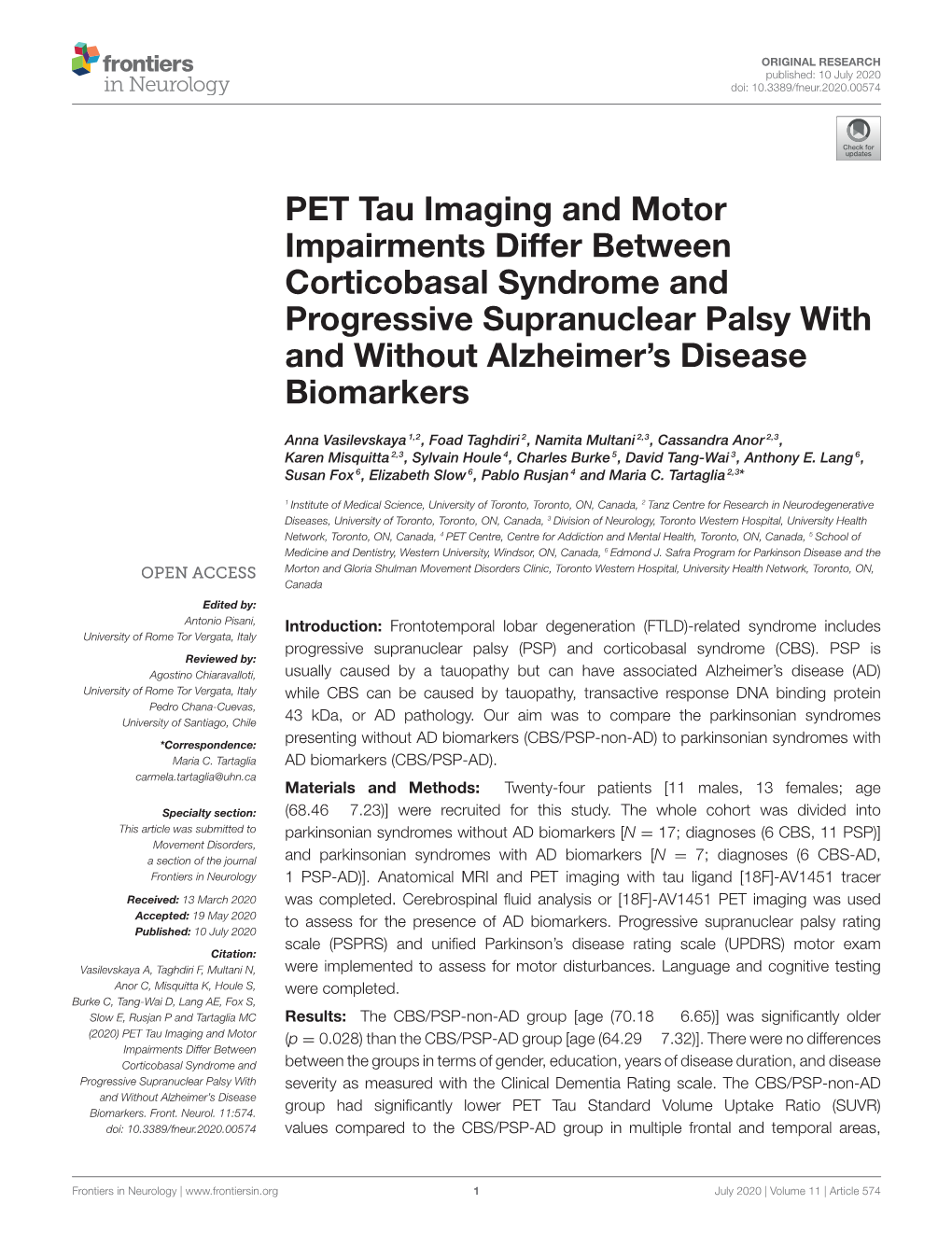 PET Tau Imaging and Motor Impairments Differ Between Corticobasal Syndrome and Progressive Supranuclear Palsy with and Without Alzheimer’S Disease Biomarkers