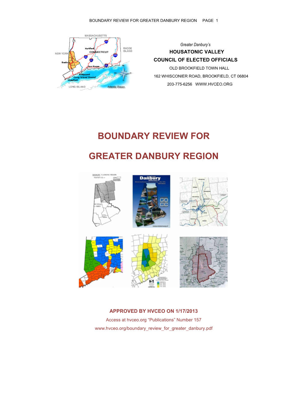 Boundary Review for Greater Danbury Region Page 1