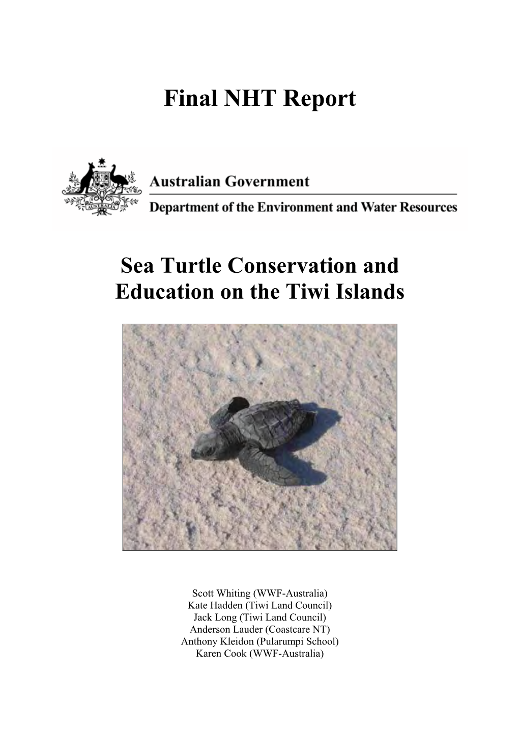 Sea Turtle Conservation and Education on the Tiwi Islands