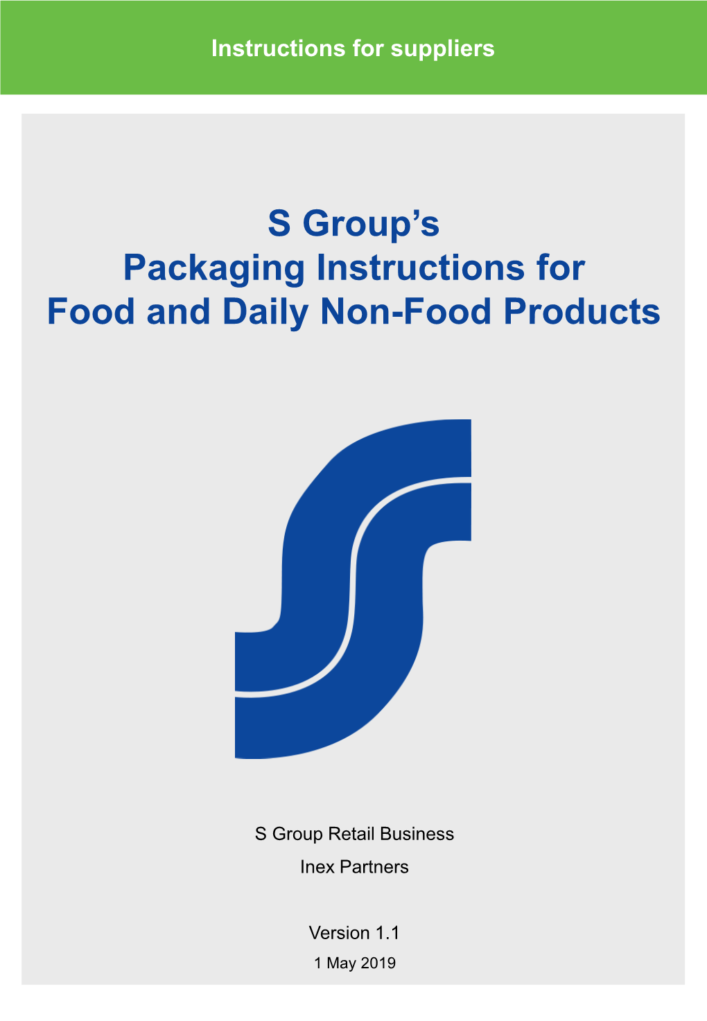 S Group's Packaging Instructions for Food and Daily Non-Food