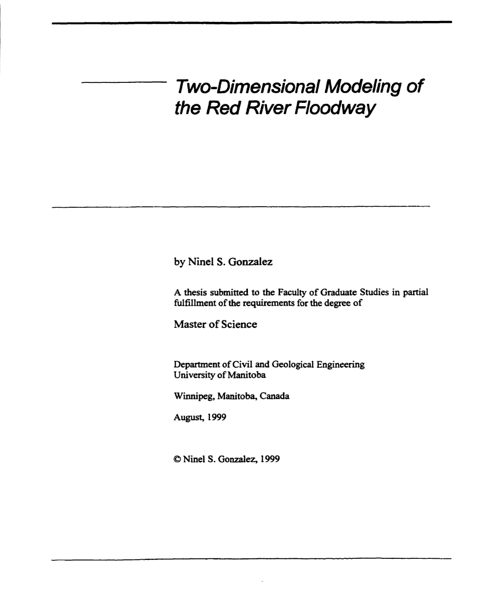 Two-Dimensional Modeling of the Red River Floodway