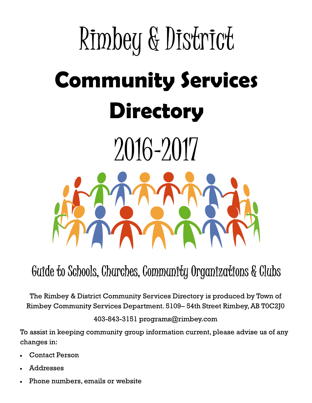 Rimbey & Area Community Services Directory 2016