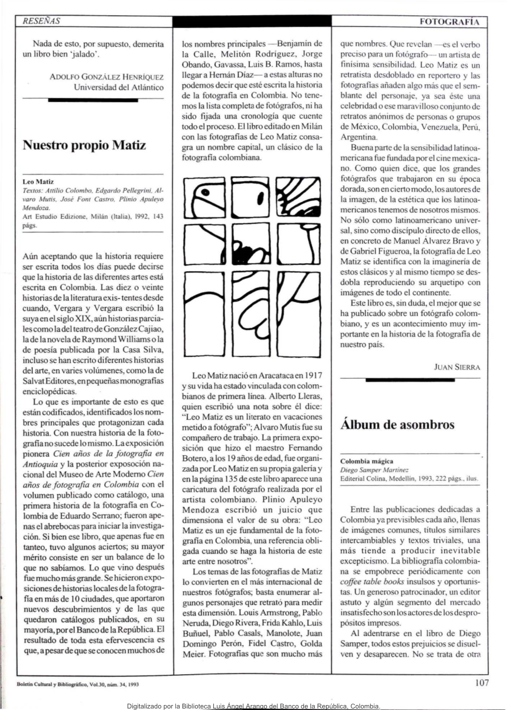 Boletín Cultural Y Bibliográfico, Vol.30, Núm