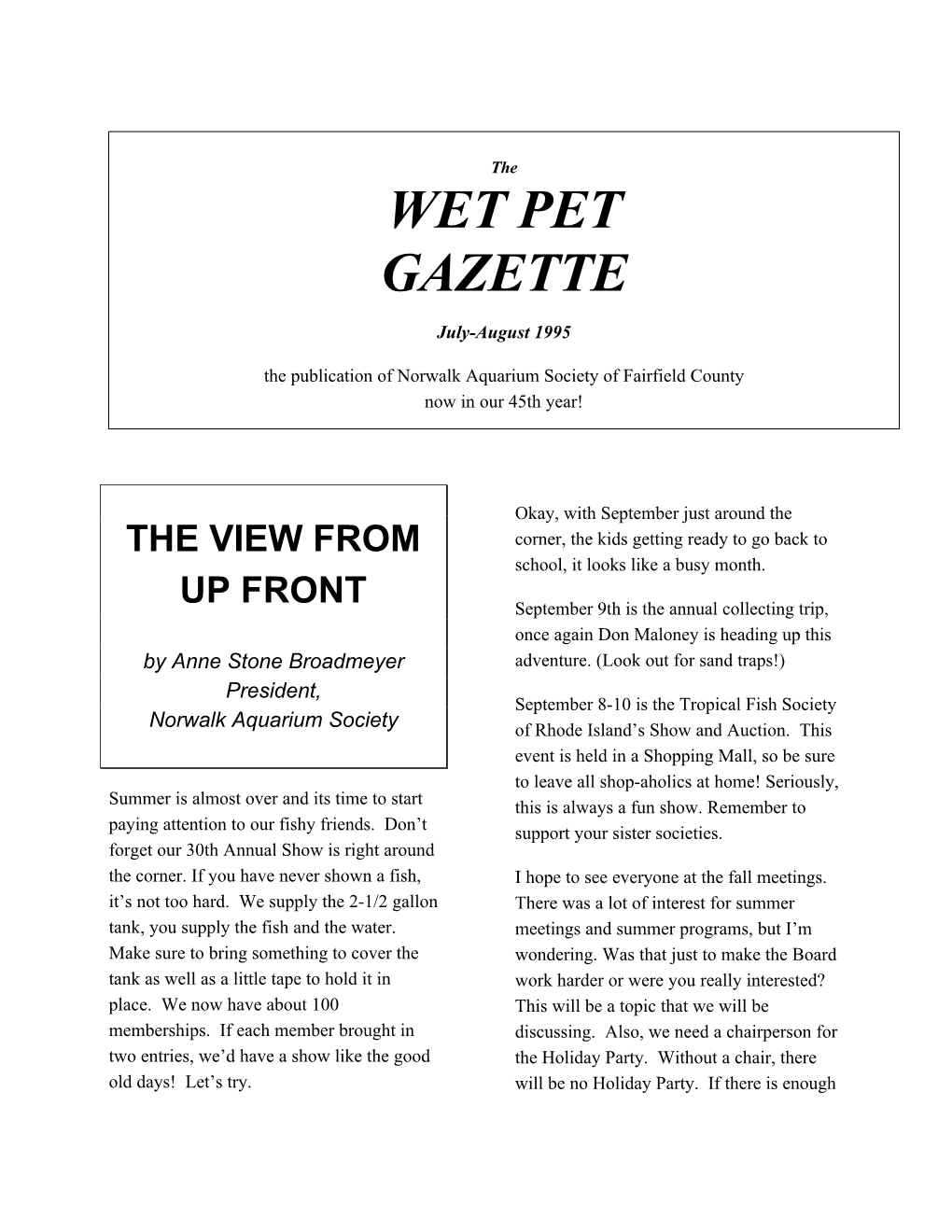 Wet Pet Gazette