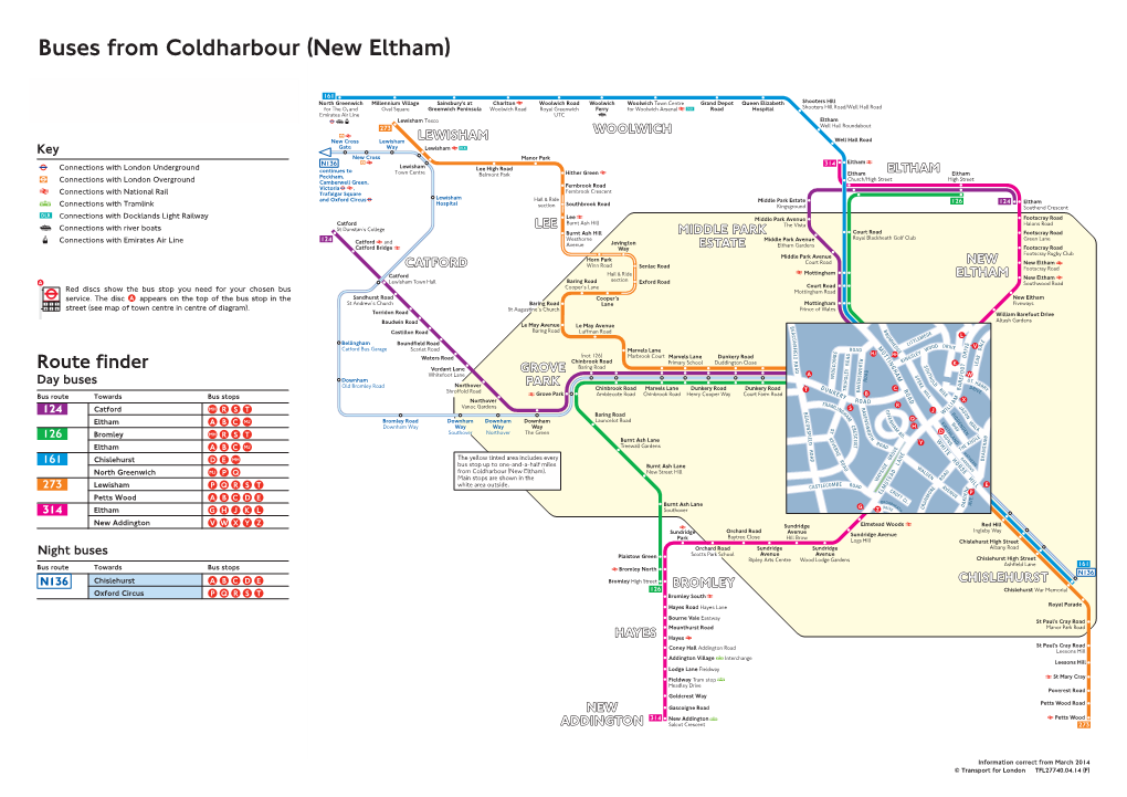 Buses from Coldharbour (New Eltham)