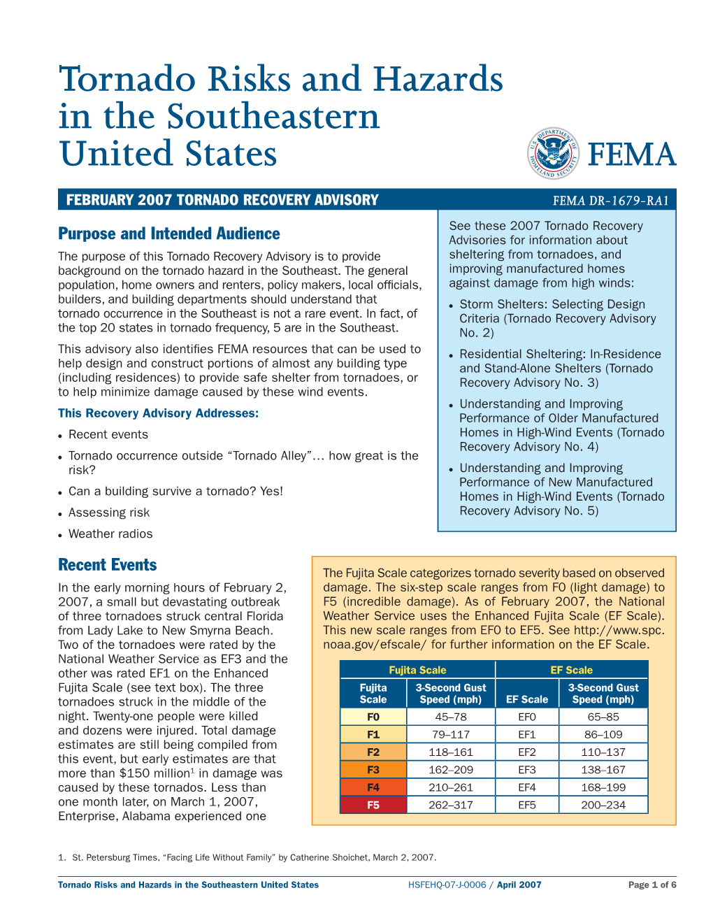 Tornado Risks and Hazards in the Southeastern United States