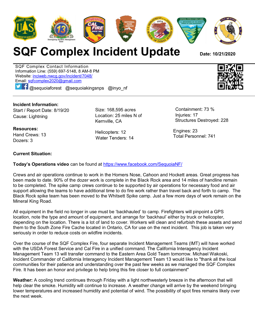 SQF Complex Incident Update Date: 10/21/2020