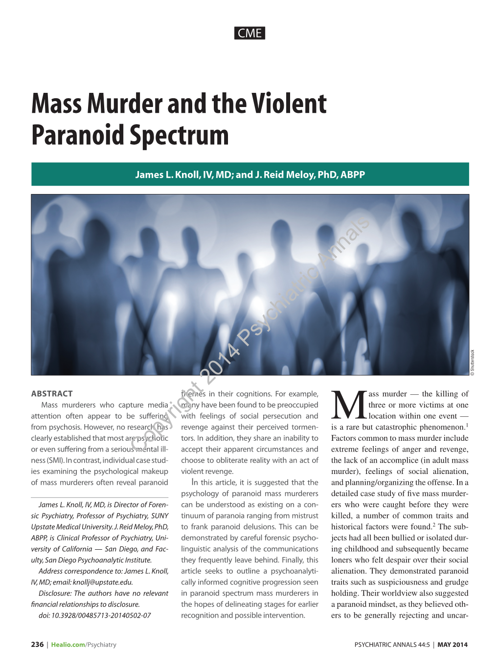 Mass Murder and the Violent Paranoid Spectrum