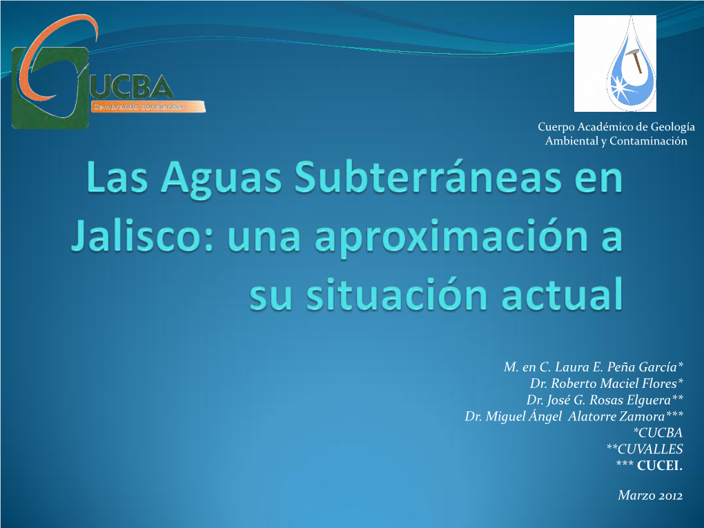 Las Aguas Subterráneas En Jalisco, Usos Y Perspectivas