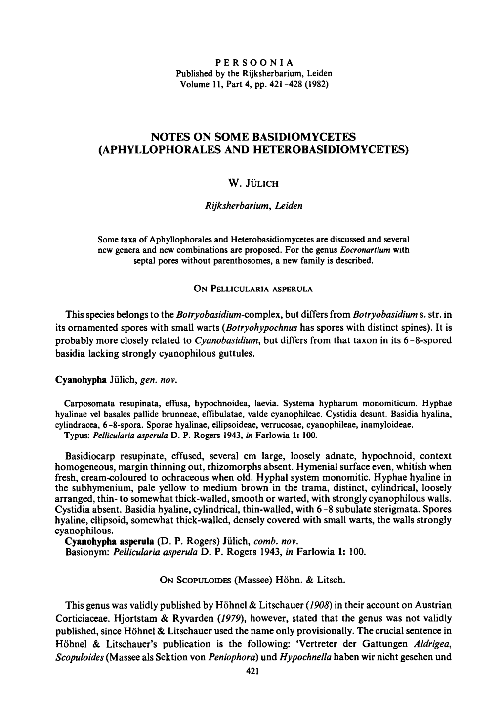 Aphyllophorales Heterobasidiomycetes