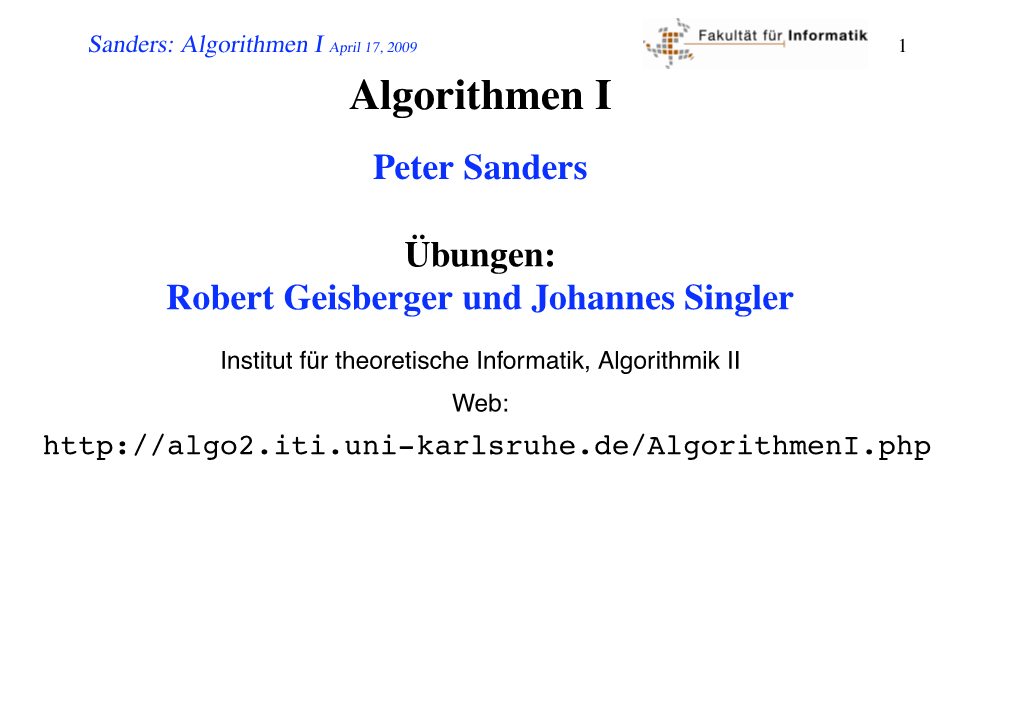 Algorithmen I