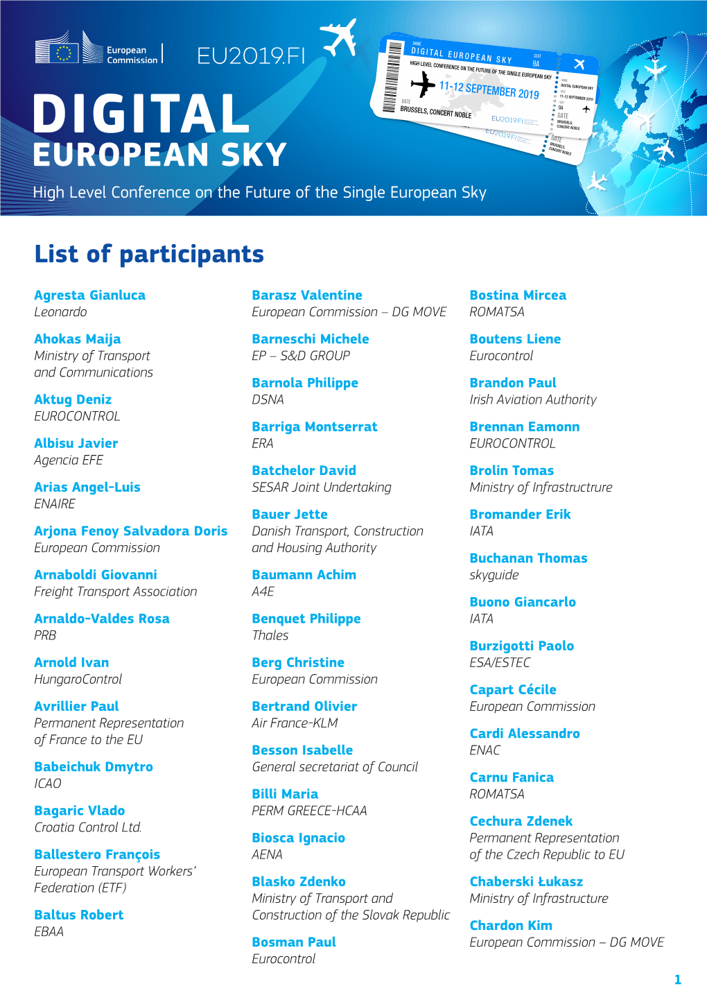 List of Participants