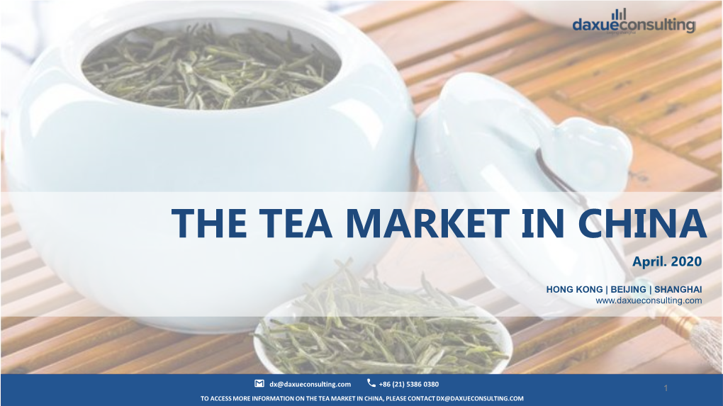 Read Our Full Report on the Tea Market in China