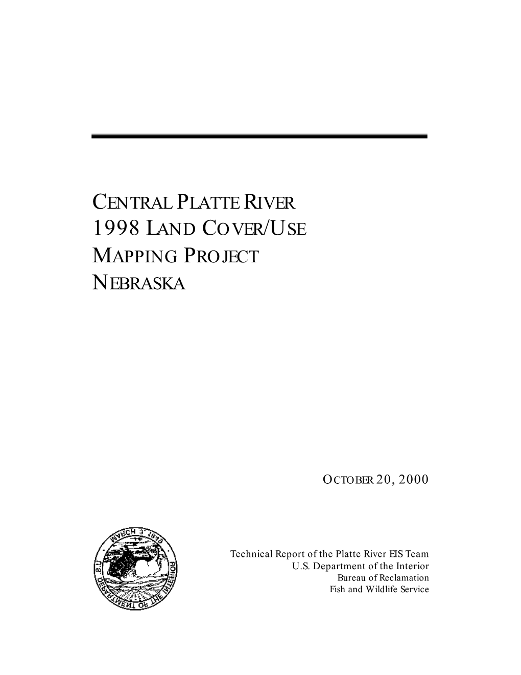 USBR 2000 Central Platte River 1998 Land Cover Mapping Project.Pdf