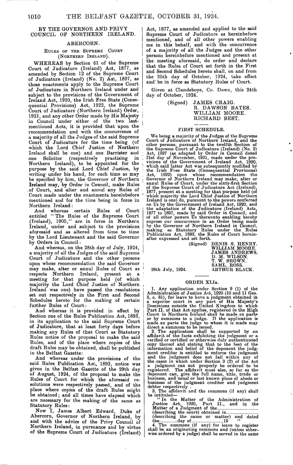 1010 the Belfast Gazette, Octobbe 31, 1924