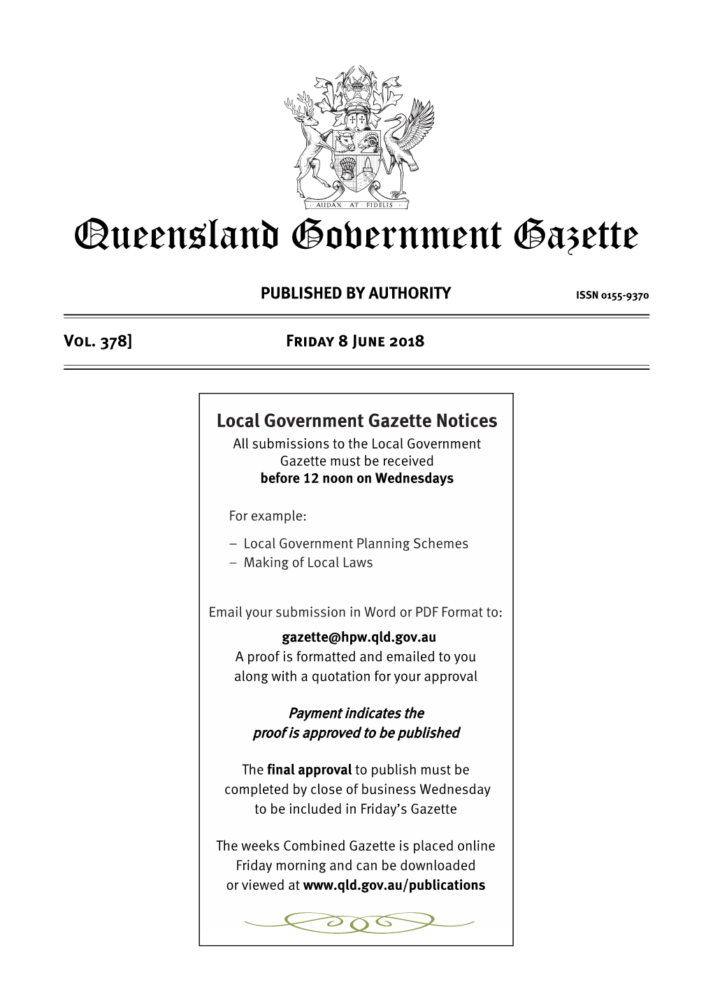 Queensland Government Gazette