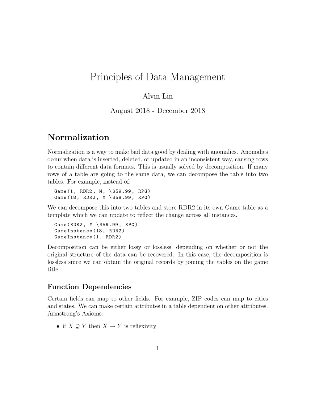 Principles of Data Management