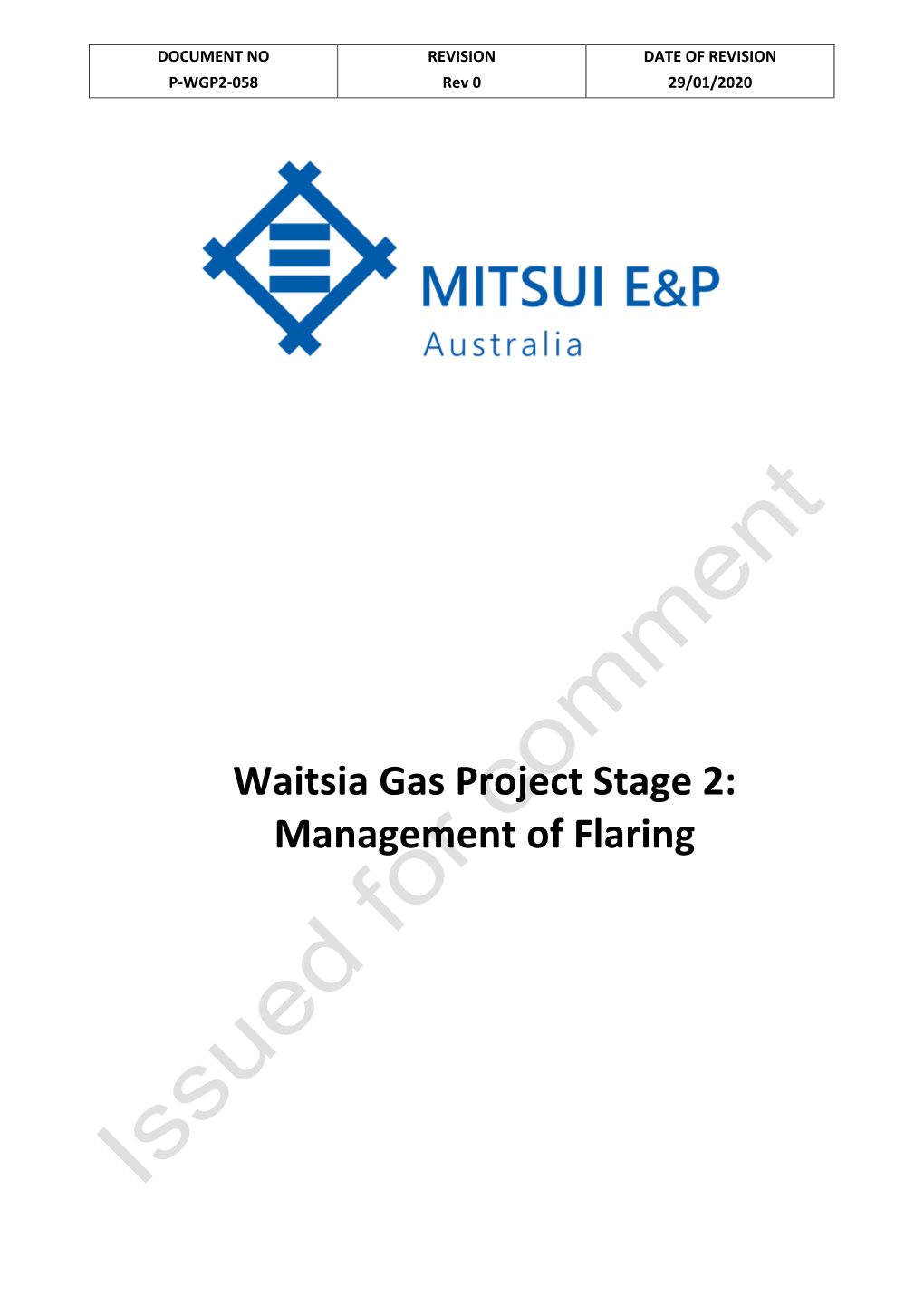 Waitsia Gas Project Stage 2: Management of Flaring