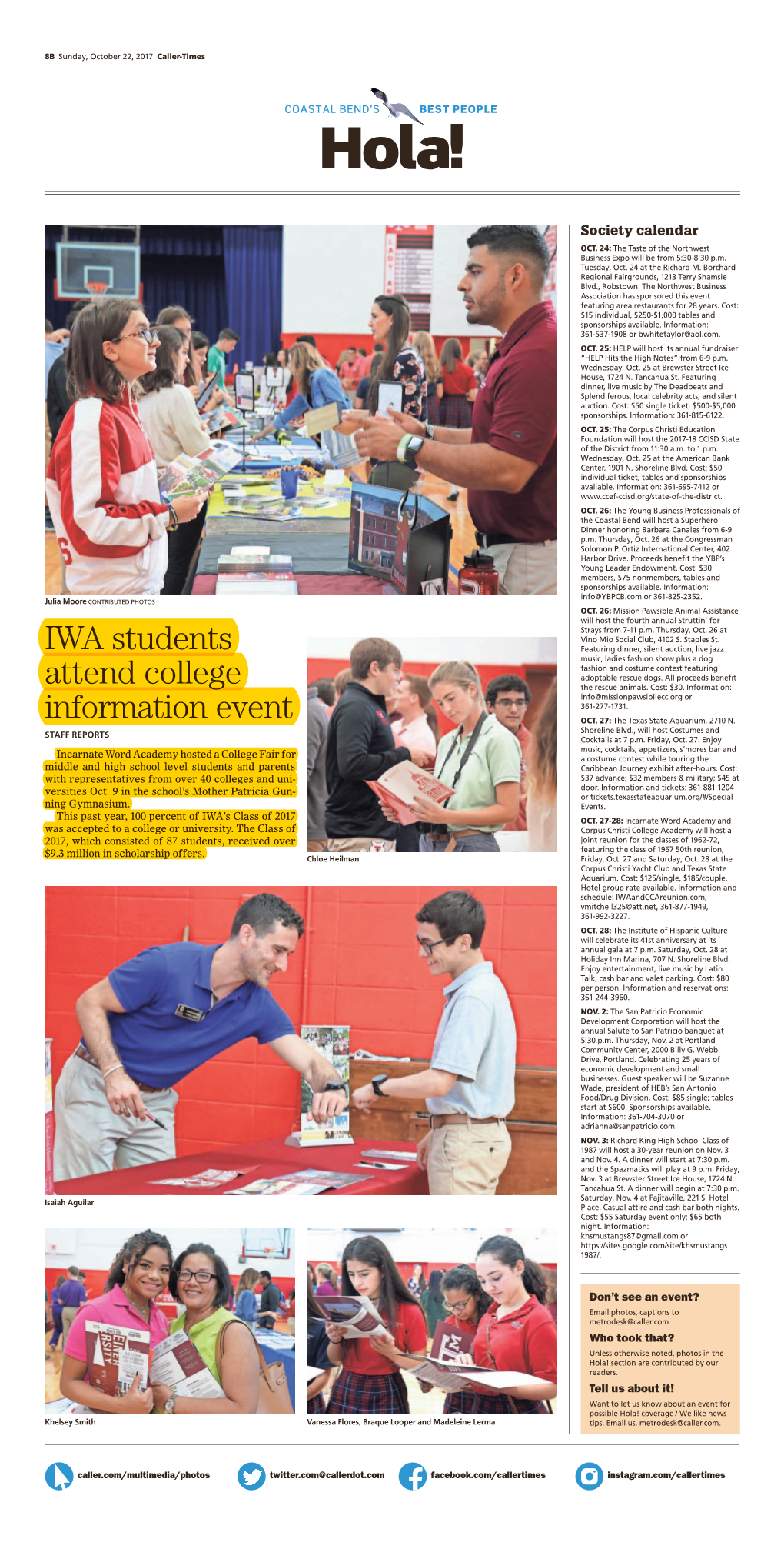 IWA Students Attend College Information Event