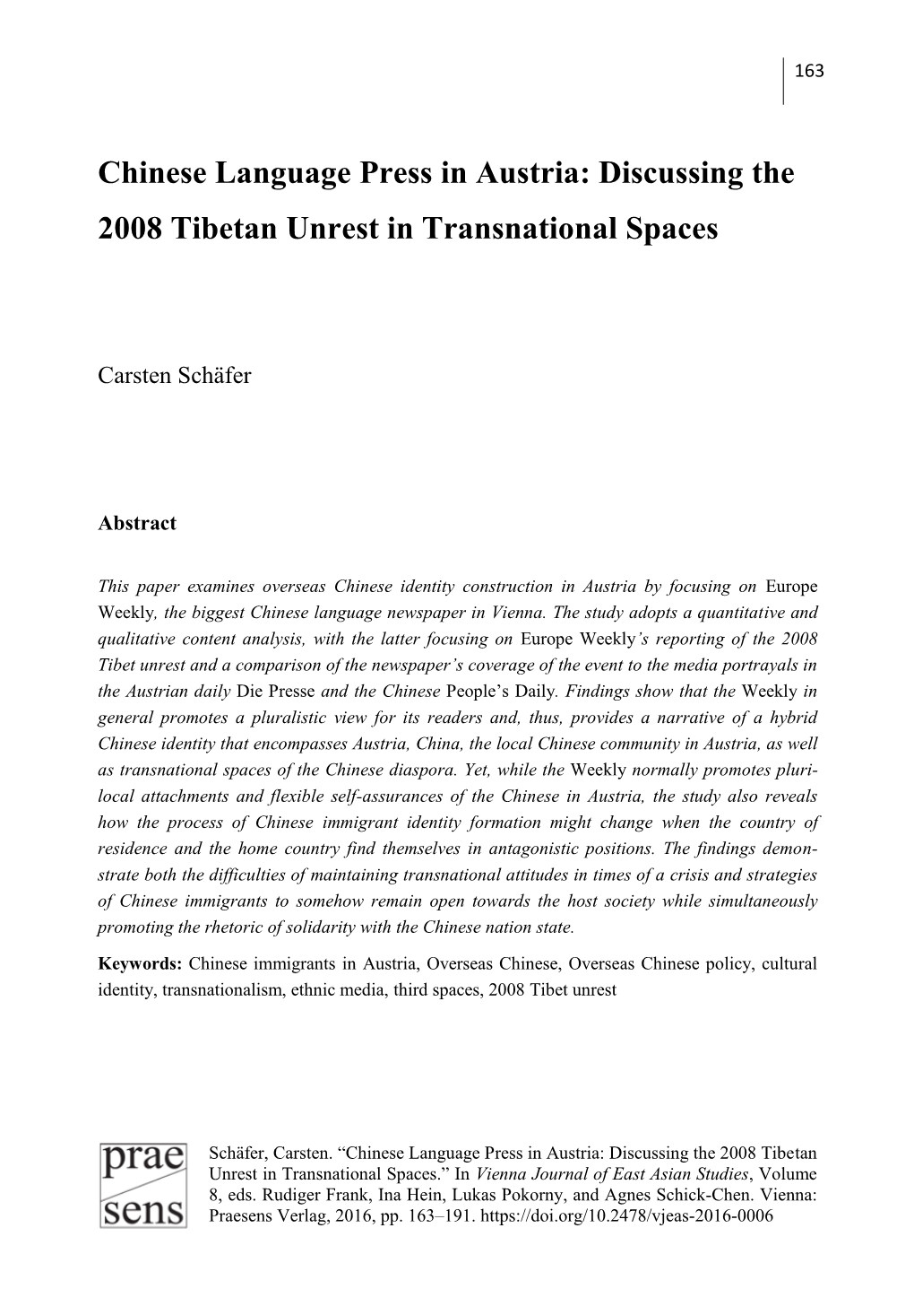 Discussing the 2008 Tibetan Unrest in Transnational Spaces