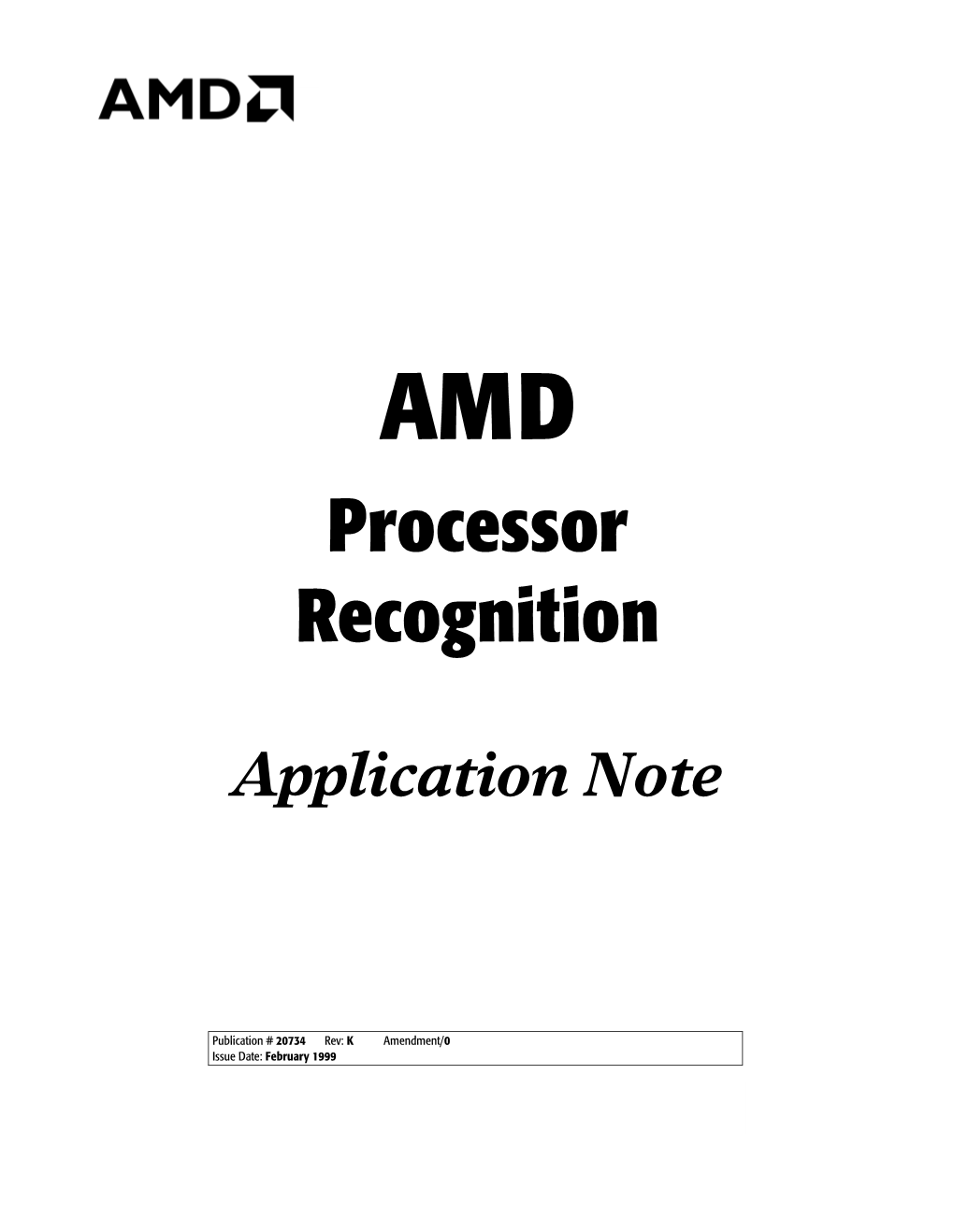 AMD Processor Recognition