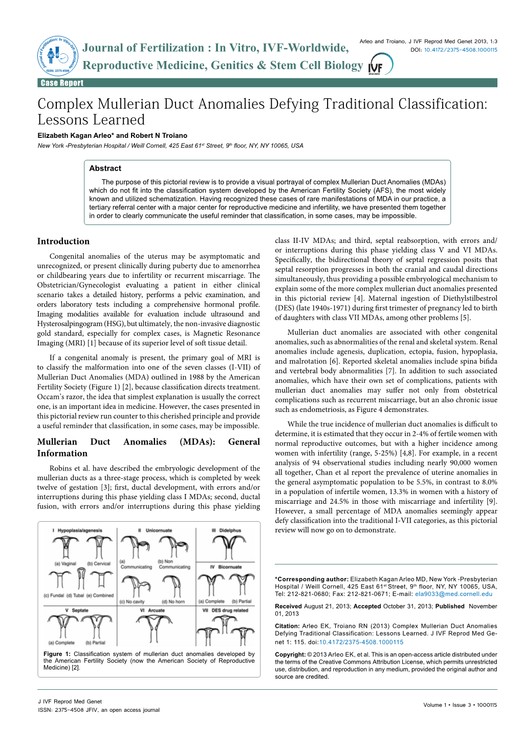 Complex Mullerian Duct Anomalies Defying Traditional Classification