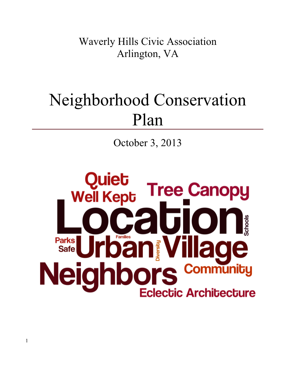 Neighborhood Conservation Plan