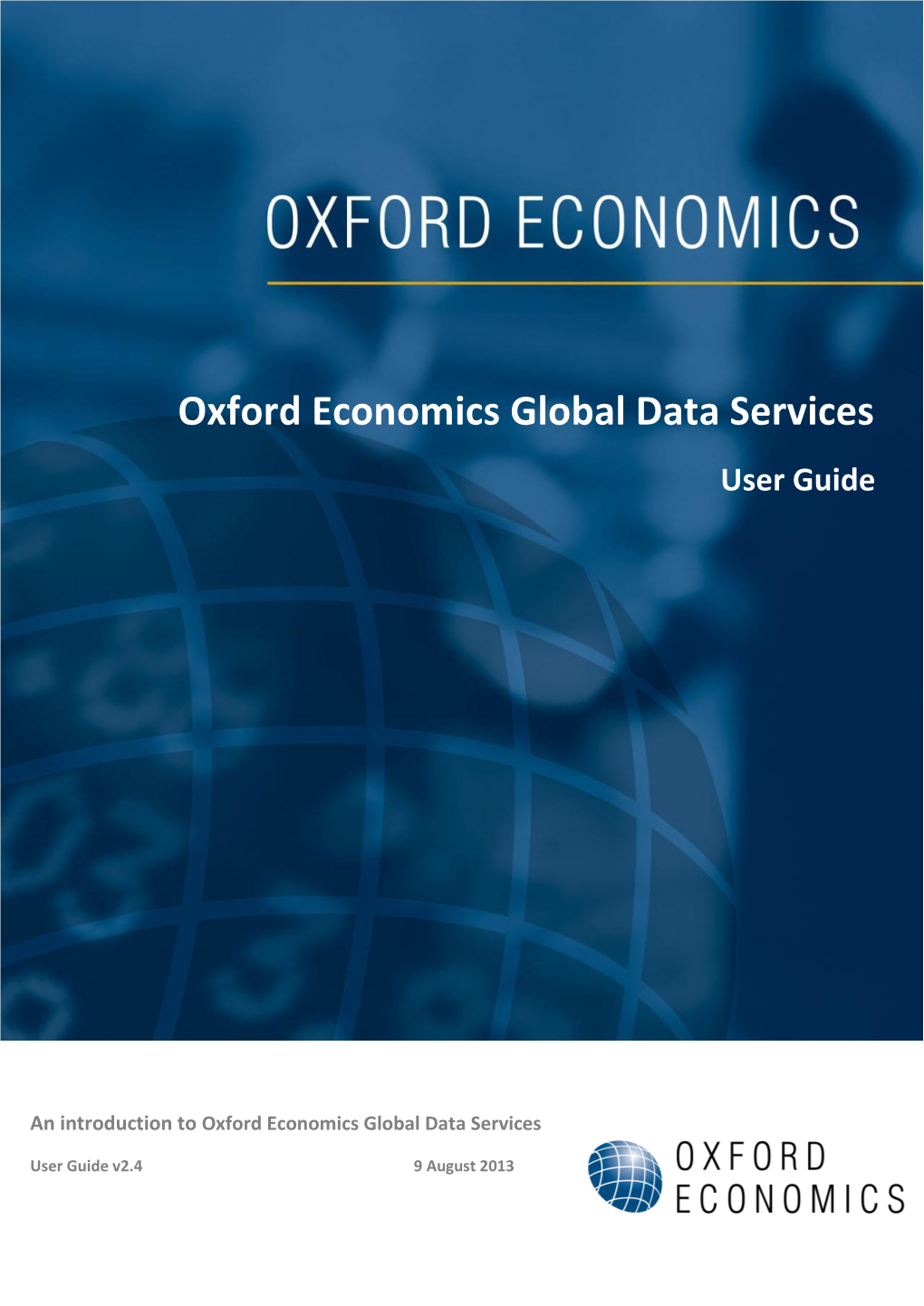 Oxford Economics Global Data Services User Guide