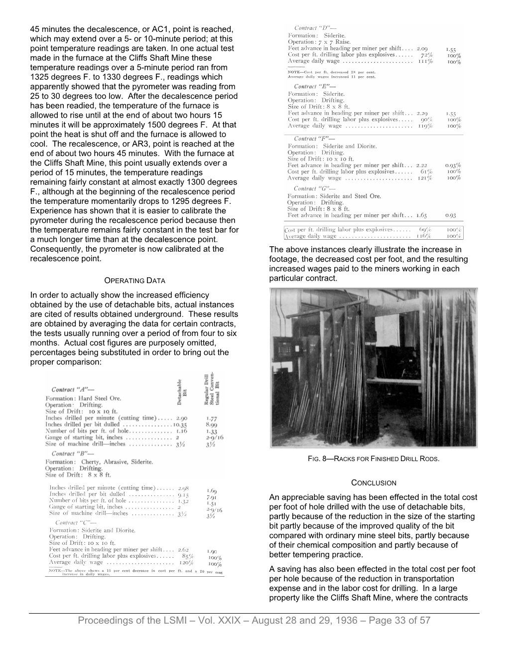 Proceedings of the LSMI – Vol. XXIX – August 28 and 29, 1936