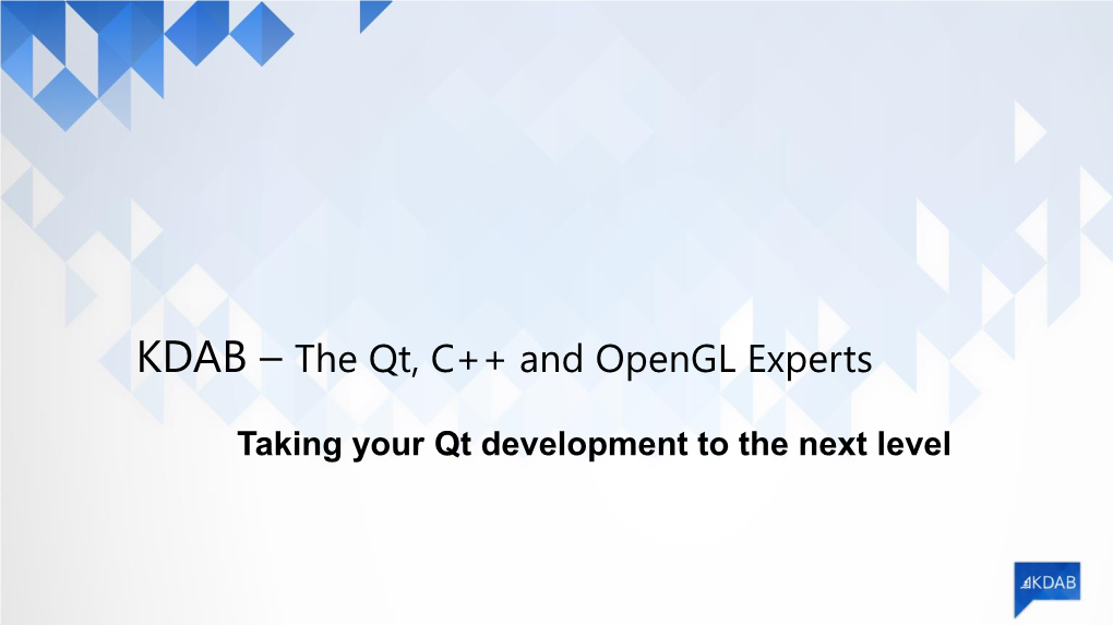 The Qt, C++ and Opengl Experts