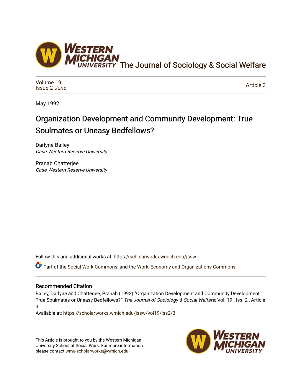 Organization Development and Community Development: True Soulmates Or Uneasy Bedfellows?