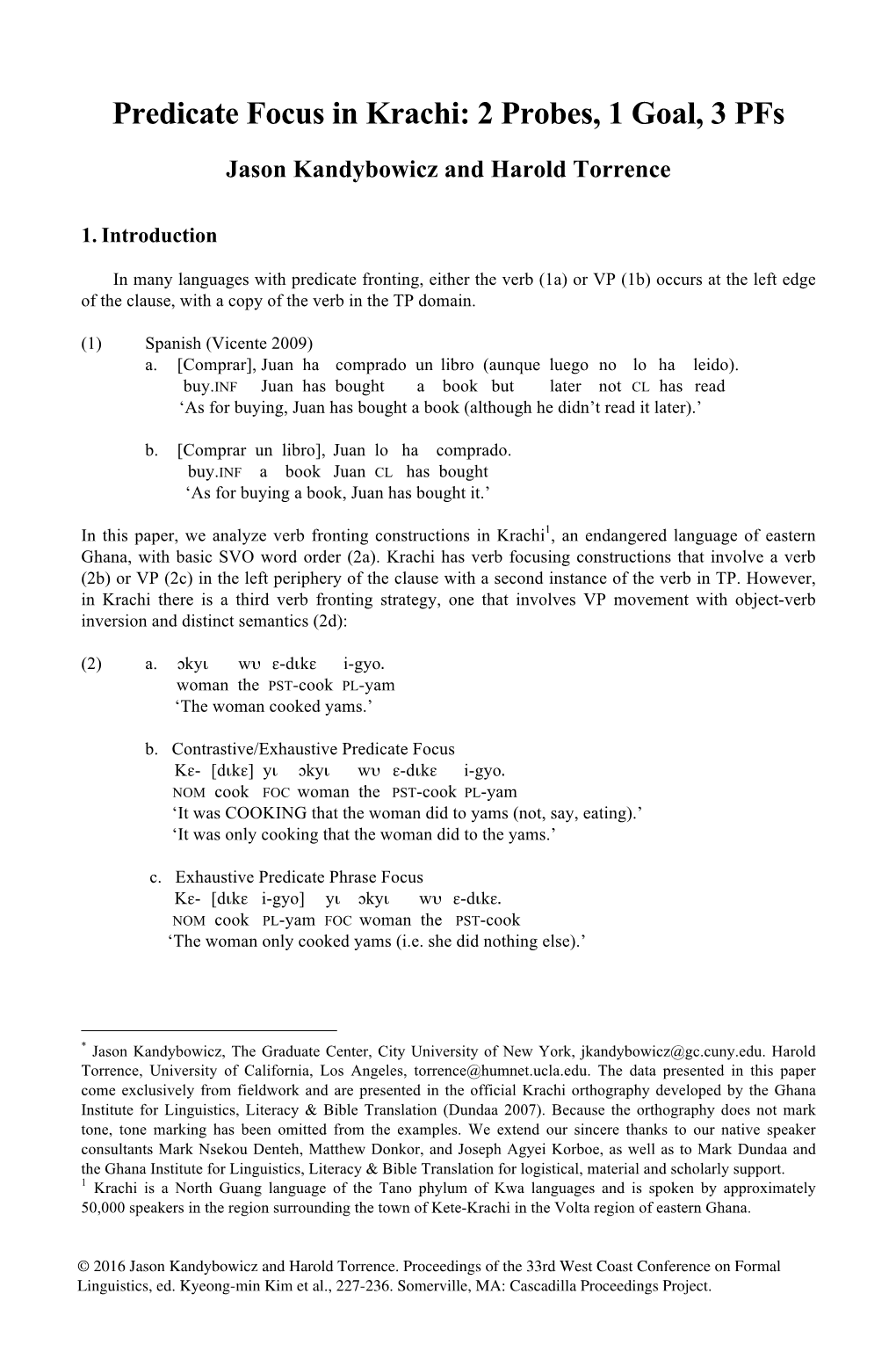 Predicate Focus in Krachi: 2 Probes, 1 Goal, 3 Pfs