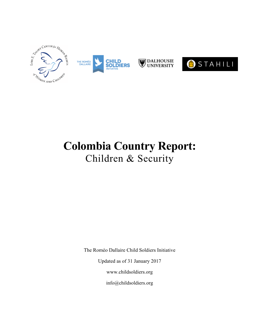 Colombia Country Report: Children & Security
