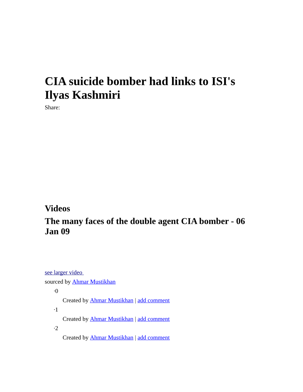 CIA Suicide Bomber Had Links to ISI's Ilyas Kashmiri Share
