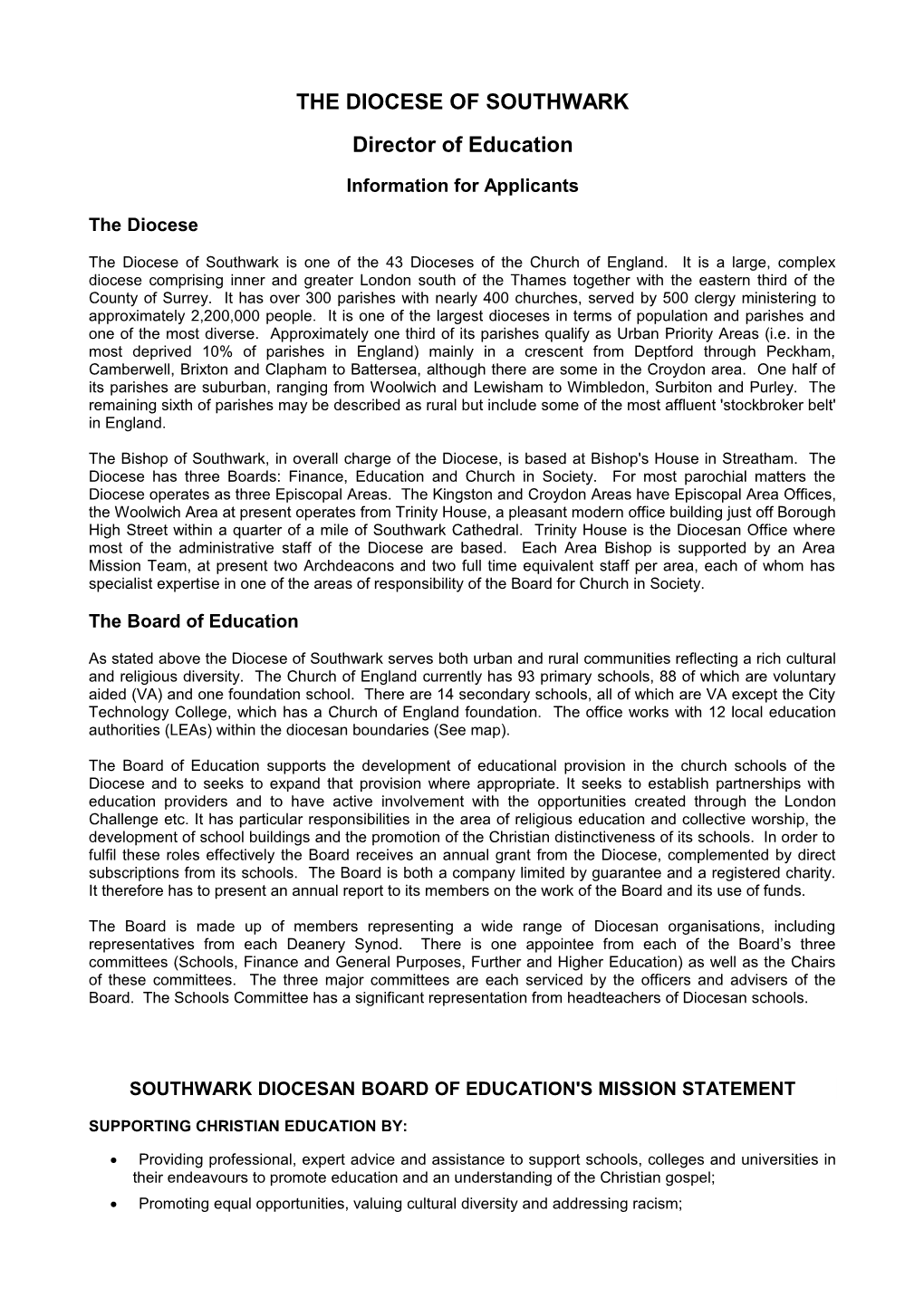 The Diocese of Southwark