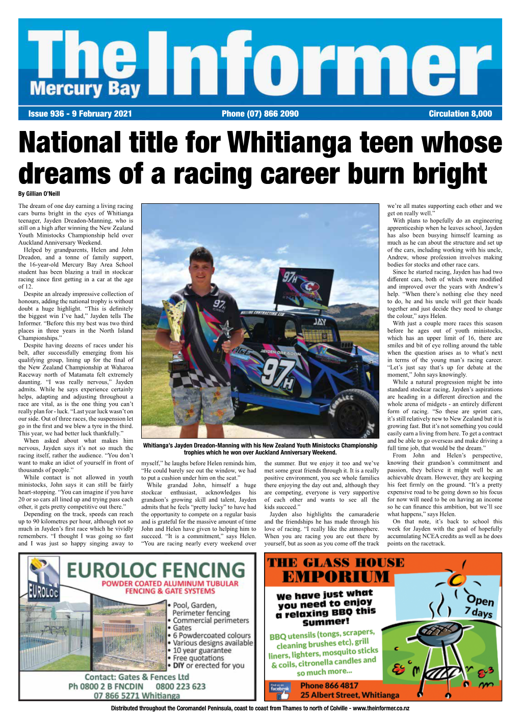National Title for Whitianga Teen Whose Dreams of a Racing Career Burn Bright