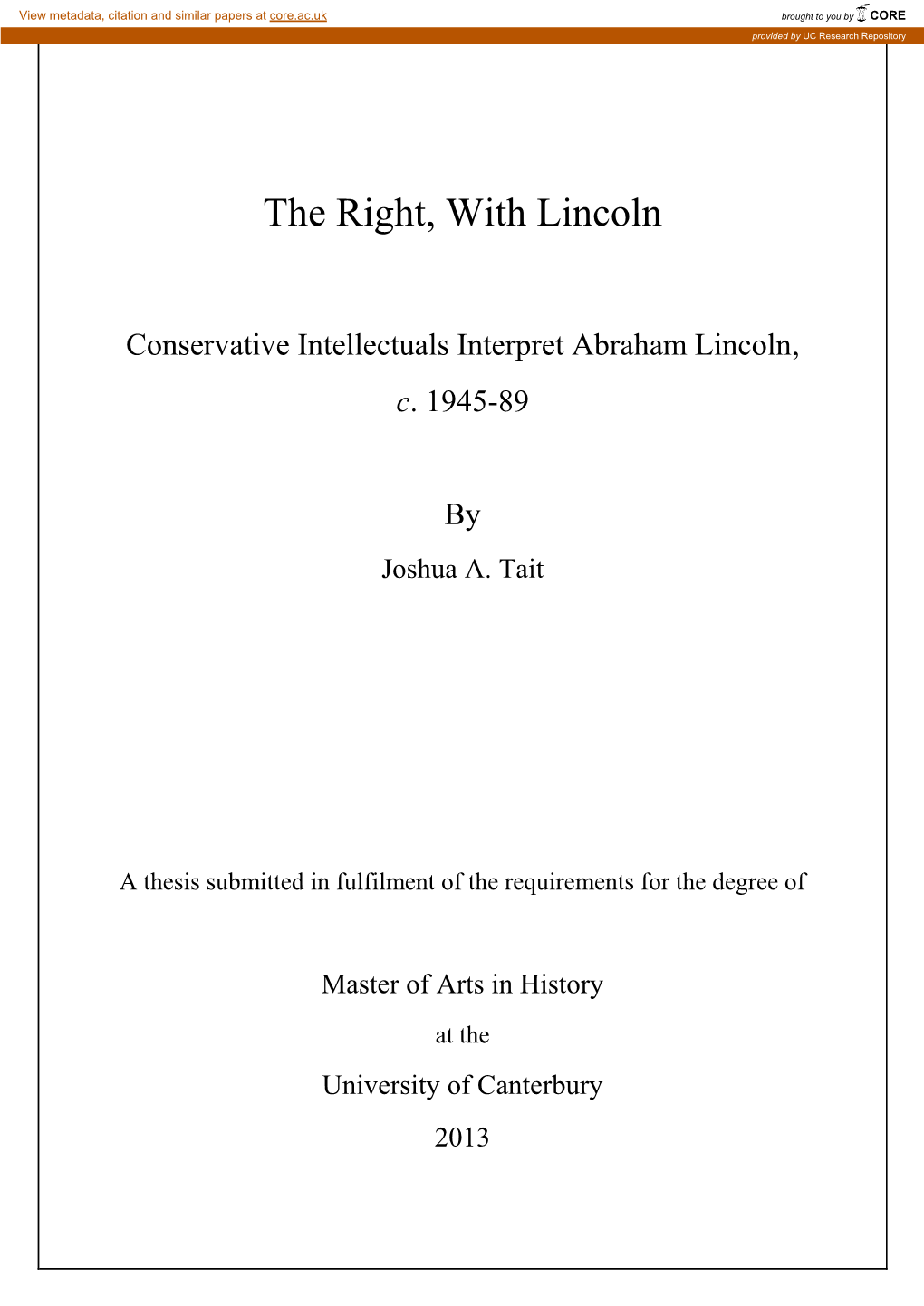 The Right, with Lincoln