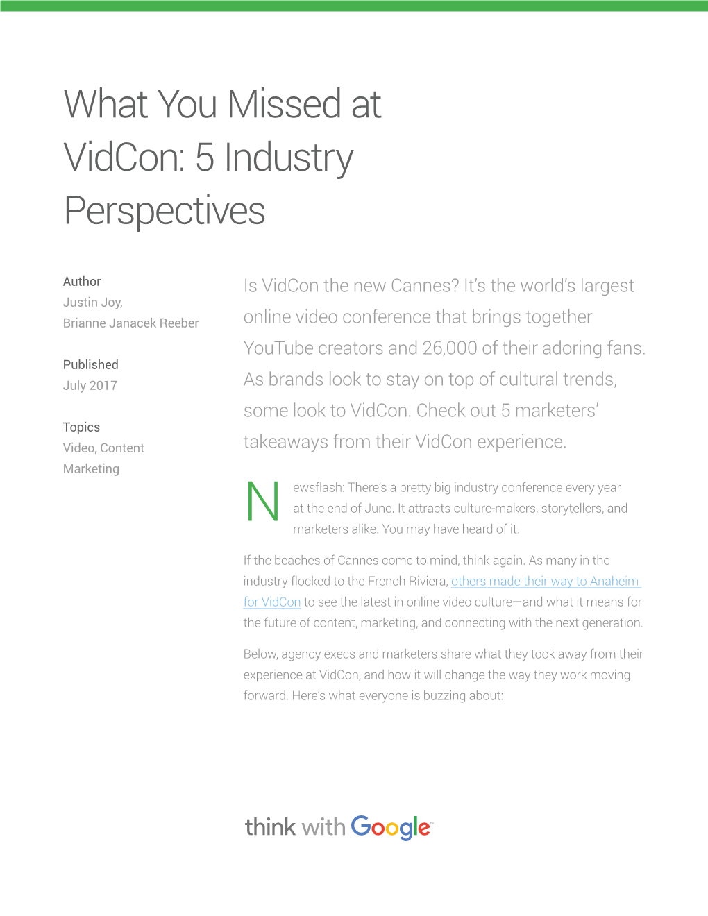 What You Missed at Vidcon: 5 Industry Perspectives