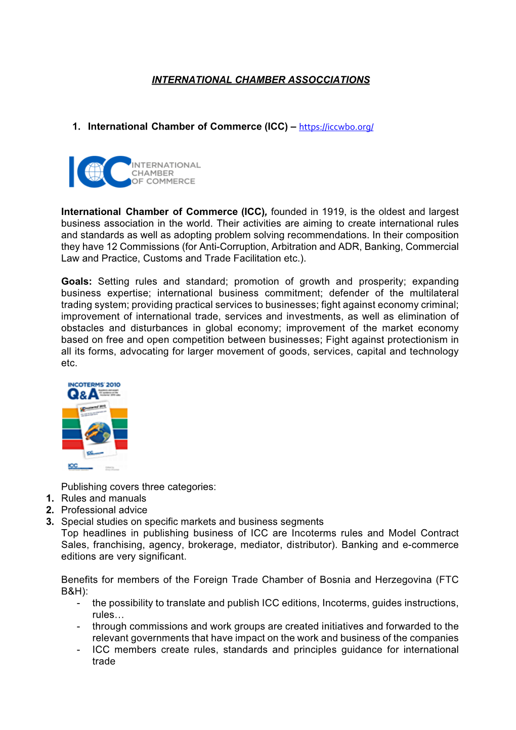 (ICC) – International Chamber of Commerce